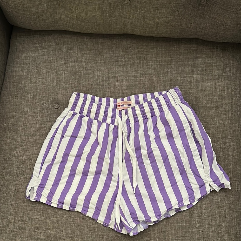 Urban Outfitters Striped Purple and White Women's Shorts size xs